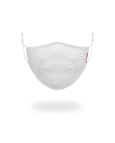 ADULT WHITE ON WHITE SHARK FORM-FITTING FACE MASK
