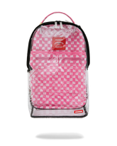 CLEAR DLX BACKPACK - CHECKED OUT (PINK DRIP)