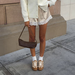 NOTICE LACE SNEAKERS LT BROWN SUEDE