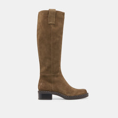 GLORY H2O WIDE CALF BOOTS OLIVE SUEDE