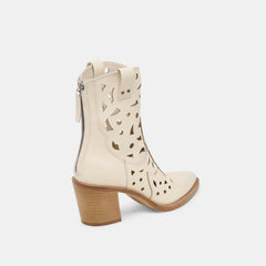 ZENOBI BOOTIES OFF WHITE LEATHER