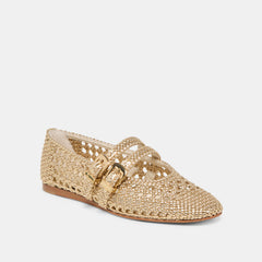 BAYLEE WOVEN BALLET FLATS GOLD WOVEN STELLA