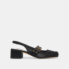 LORIS HEELS ONYX SATIN