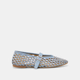MAVIN RHINESTONE BALLET FLATS BLUE SUEDE