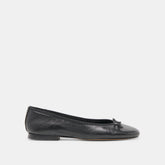 RITLA WIDE BALLET FLATS BLACK LEATHER