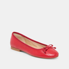 RITLA WIDE BALLET FLATS CHERRY LEATHER