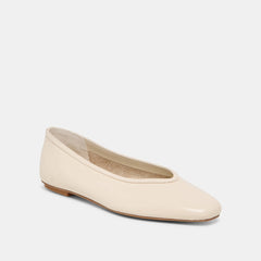 CARET BALLET FLATS BONE LEATHER