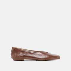 CARET BALLET FLATS RUSSET LEATHER