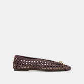 CASON BALLET FLATS DK BROWN WOVEN LEATHER