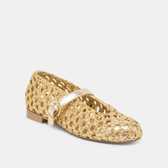 DOVER BALLET FLATS GOLD WOVEN STELLA