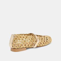 DOVER BALLET FLATS GOLD WOVEN STELLA
