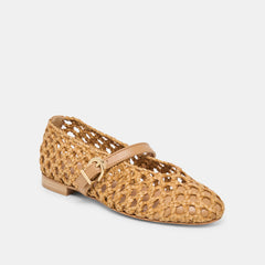 DOVER BALLET FLATS TAN WOVEN STELLA