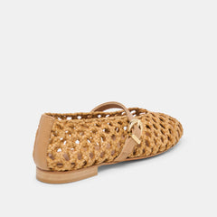 DOVER BALLET FLATS TAN WOVEN STELLA