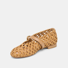 DOVER BALLET FLATS TAN WOVEN STELLA