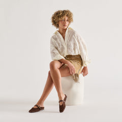 MILIE FLATS CHOCOLATE WOVEN MESH
