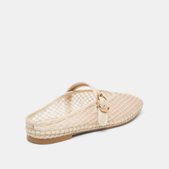 MILIE FLATS ECRU WOVEN MESH