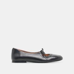 PAZEY BALLET FLATS BLACK LEATHER