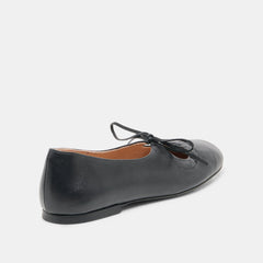 PAZEY BALLET FLATS BLACK LEATHER