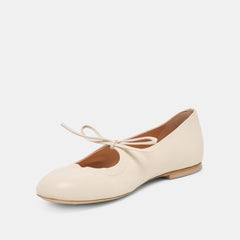 PAZEY BALLET FLATS BONE LEATHER
