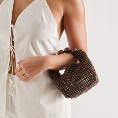 CLOVER HANDBAG CHOCOLATE WOOD