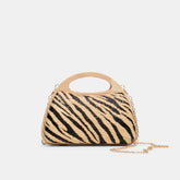 MAELIE HANDBAG BLACK NATURAL ZEBRA RAFFIA