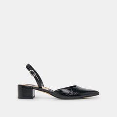 CAREL WIDE HEELS MIDNIGHT CRINKLE PATENT LEATHER