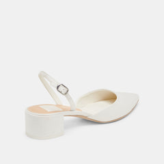CAREL WIDE HEELS TRUE WHITE SATIN