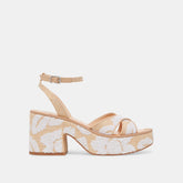 ENIKO HEELS NATURAL MULTI FLORAL SEQUIN