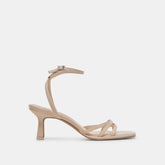 MANJI WIDE HEELS BONE PATENT LEATHER