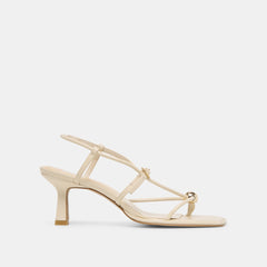 MYLEE WIDE HEELS CREME LEATHER