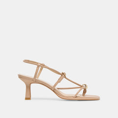 MYLEE WIDE HEELS LIGHT TAN LEATHER