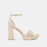 PELTIN PEARL HEELS VANILLA WOVEN RAFFIA