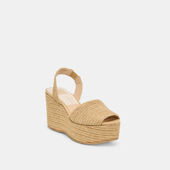 AKERA WEDGES NATURAL RAFFIA
