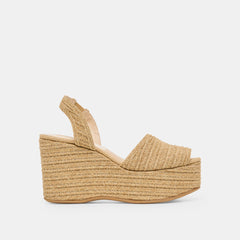 AKERA WEDGES NATURAL RAFFIA