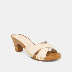 AVERIE HEELS BONE LEATHER