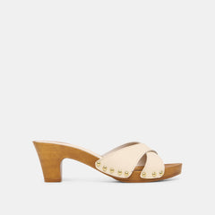 AVERIE HEELS BONE LEATHER