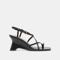 AYLEE WEDGES BLACK LEATHER