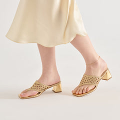 BARLO HEELS GOLD WOVEN STELLA