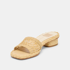 DIXI WIDE SANDALS LT NATURAL CROSS HATCH RAFFIA