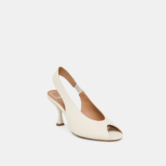MADOW HEELS OFF WHITE LEATHER