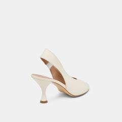 MADOW HEELS OFF WHITE LEATHER