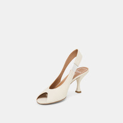 MADOW HEELS OFF WHITE LEATHER