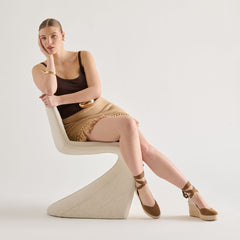 NOURA WEDGES LT BROWN SUEDE