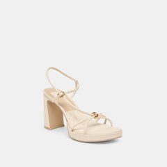 ODETE HEELS CREME LEATHER