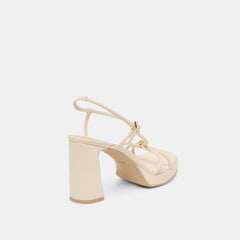 ODETE HEELS CREME LEATHER