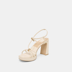 ODETE HEELS CREME LEATHER