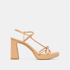 ODETE HEELS LT TAN LEATHER
