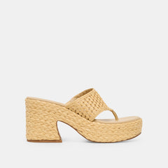 RIPPLE HEELS LT NATURAL RAFFIA