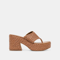 RIPPLE HEELS MID BROWN RAFFIA