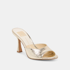 ROSHA HEELS PLATINUM DISTRESSED LEATHER